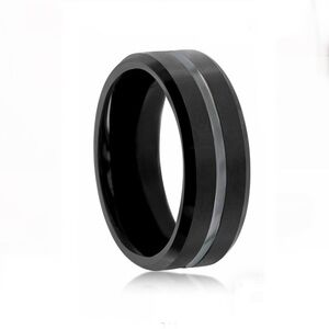 NWOT BLACKJACK Matte & Polished Tungsten Ring